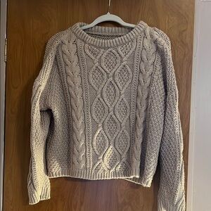 Cozy Cable Knit Sweater - Beige